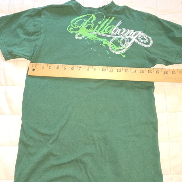 Vtg‎ Billabong Green Graphic T-Shirt Double-sided 90s Y2K Skater Surf S - Picture 4 of 7